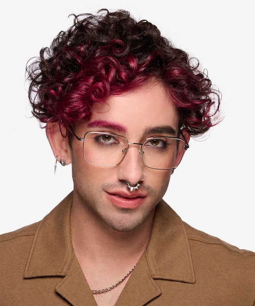 Caspian Silver TitaniumEyeglass Frames for Men from EyeBuyDirect