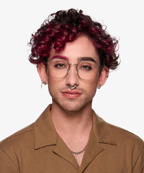 Cassel Black Silver TitaniumEyeglass Frames for Men from EyeBuyDirect