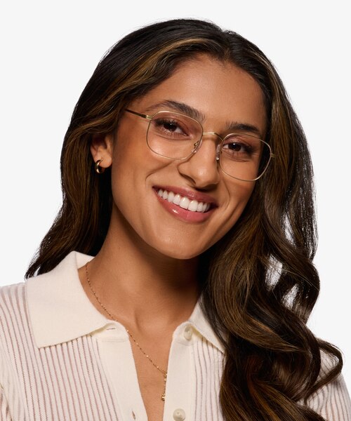 Linus Gold TitaniumEyeglass Frames for Women from EyeBuyDirect
