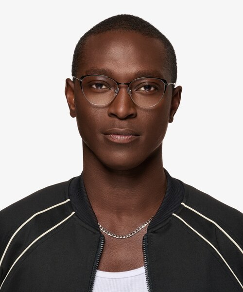 Atlas Shiny Black TitaniumEyeglass Frames for Men from EyeBuyDirect
