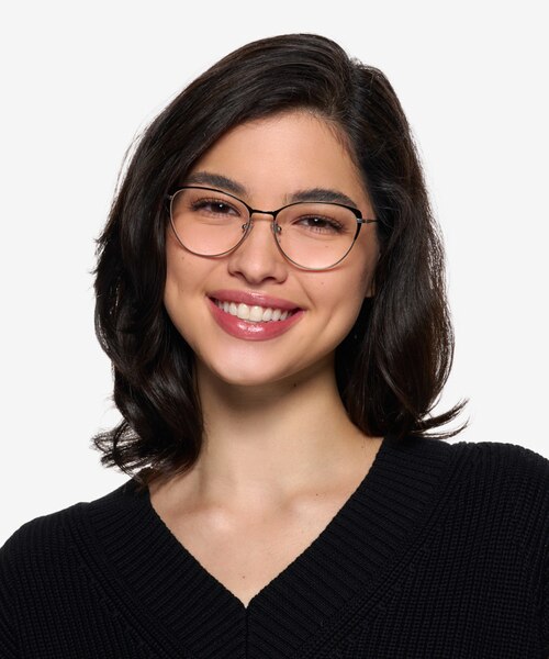 Atlas Shiny Black TitaniumEyeglass Frames for Women from EyeBuyDirect
