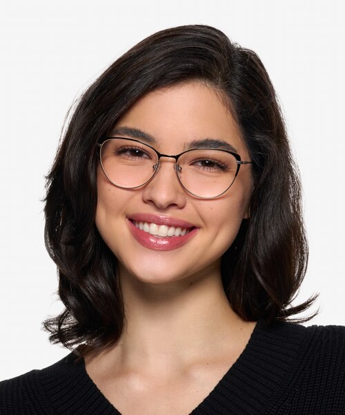 Atlas Shiny Black TitaniumEyeglass Frames for Women from EyeBuyDirect