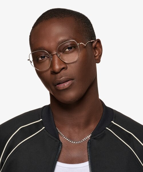 Leo Shiny Rose Gold TitaniumEyeglass Frames for Men from EyeBuyDirect