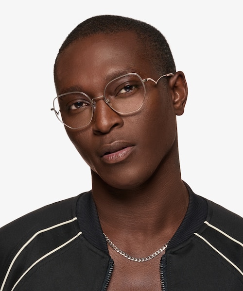 Leo Shiny Rose Gold TitaniumEyeglass Frames for Men from EyeBuyDirect