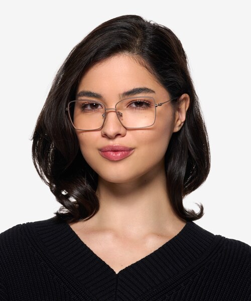 Typhon Matte Silver TitaniumEyeglass Frames for Women from EyeBuyDirect
