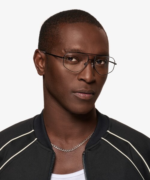 Hercules Shiny Black TitaniumEyeglass Frames for Men from EyeBuyDirect