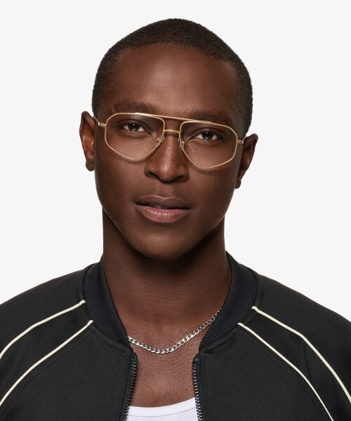 Hercules Shiny Gold TitaniumEyeglass Frames for Men from EyeBuyDirect