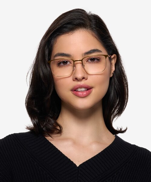 Notus Shiny Gold TitaniumEyeglass Frames for Women from EyeBuyDirect