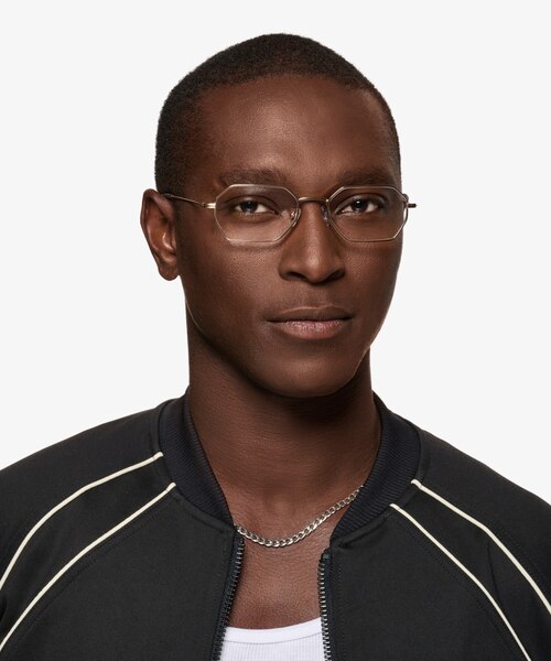 Bidu Shiny Gold TitaniumEyeglass Frames for Men from EyeBuyDirect