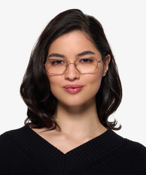 Bidu Shiny Gold TitaniumEyeglass Frames for Women from EyeBuyDirect