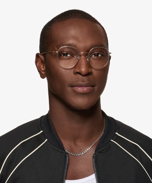 Gavi Shiny Gold TitaniumEyeglass Frames for Men from EyeBuyDirect