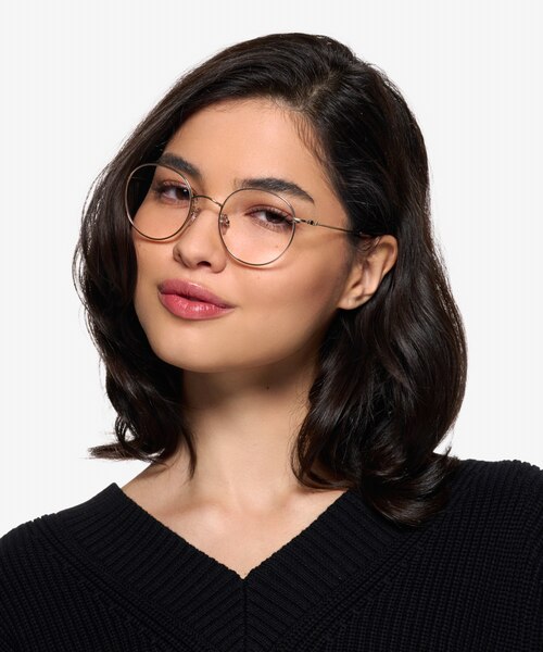 Gavi Shiny Gold TitaniumEyeglass Frames for Women from EyeBuyDirect
