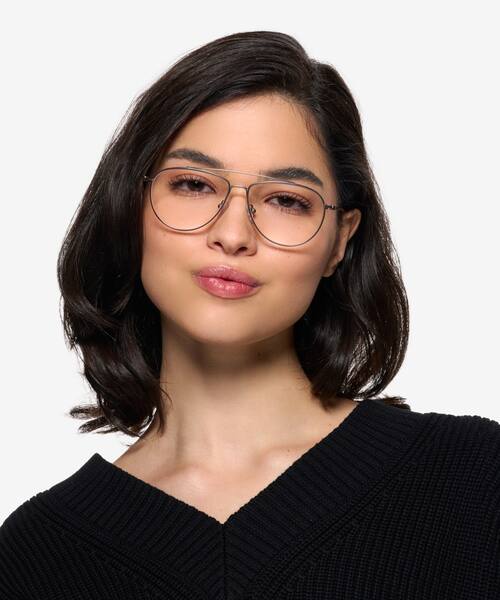 Matte Silver Kenji -  Titanium Eyeglasses