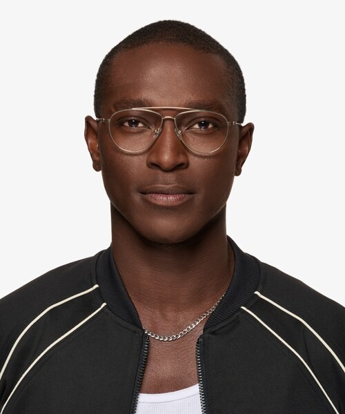 Kenji Shiny Gold TitaniumEyeglass Frames for Men from EyeBuyDirect