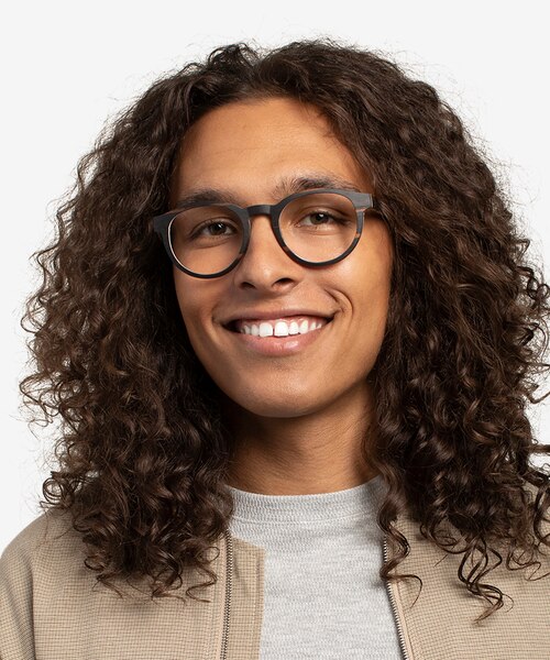 Jungle Striped Dark Wood Mixed WoodEyeglass Frames for Men from EyeBuyDirect
