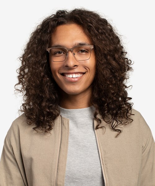 Evergreen Gunmetal & Wood Wood-textureEyeglass Frames for Men from EyeBuyDirect