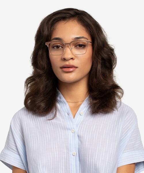Gold & Wood Evergreen -  Wood-texture Eyeglasses