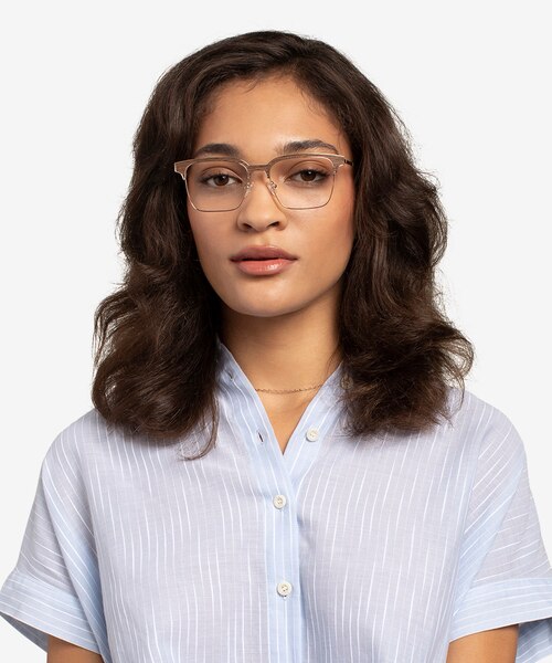 Evergreen Gold & Wood Wood-textureEyeglass Frames for Women from EyeBuyDirect