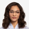 Evergreen Gold & Striped Wood Eco-friendlyEyeglass Frames for Women from EyeBuyDirect