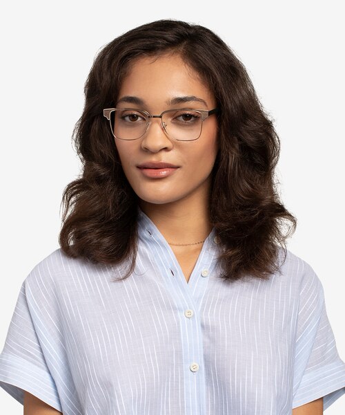 Biome Gold, Black & Wood AcetateEyeglass Frames for Women from EyeBuyDirect