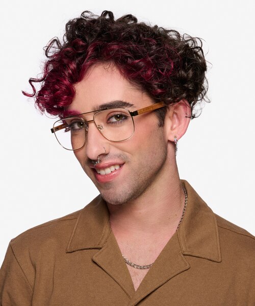 Miramar Gold Eco-friendlyEyeglass Frames for Men from EyeBuyDirect