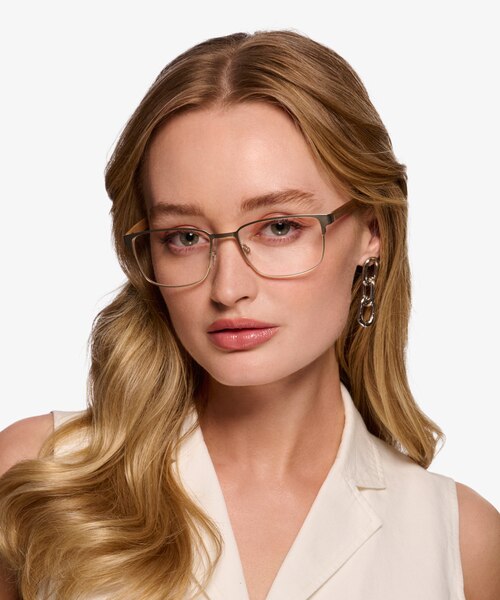 Silva Matte Gold Wood-textureEyeglass Frames for Women from EyeBuyDirect