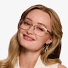 Silva Matte Silver Wood-textureEyeglass Frames for Women from EyeBuyDirect
