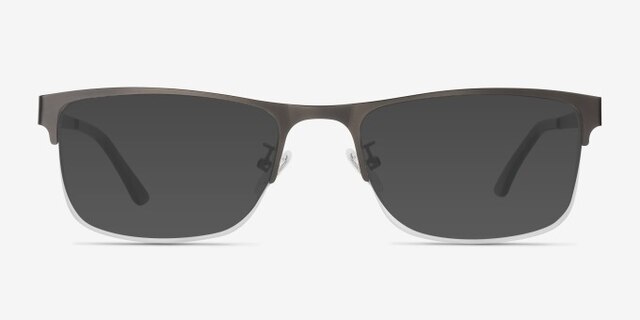 Grip Gunmetal MetalEyeglass Frames from EyeBuyDirect, with Tinted Lenses