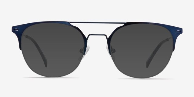 Ascent Navy MetalEyeglass Frames from EyeBuyDirect, with Tinted Lenses