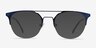 Ascent Navy MetalEyeglass Frames from EyeBuyDirect, with Tinted Lenses