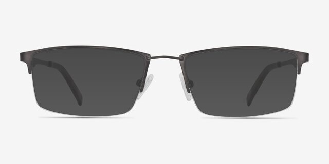 Furox Gunmetal MetalEyeglass Frames from EyeBuyDirect, with Tinted Lenses