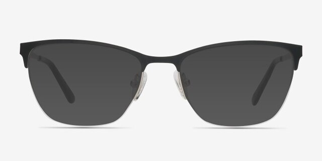Lille Noir MétalMontures de lunettes de vue d'EyeBuyDirect, Avec des Verres Teintés
