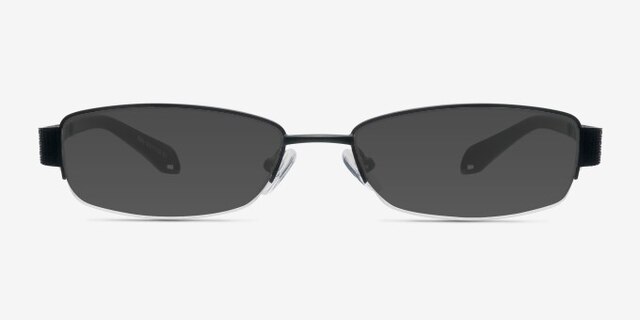 Kelly Matte Black MetalEyeglass Frames from EyeBuyDirect, with Tinted Lenses