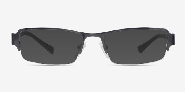 Vela Gunmetal MetalEyeglass Frames from EyeBuyDirect, with Tinted Lenses
