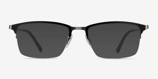 Logic Matte Black MetalEyeglass Frames from EyeBuyDirect, with Tinted Lenses
