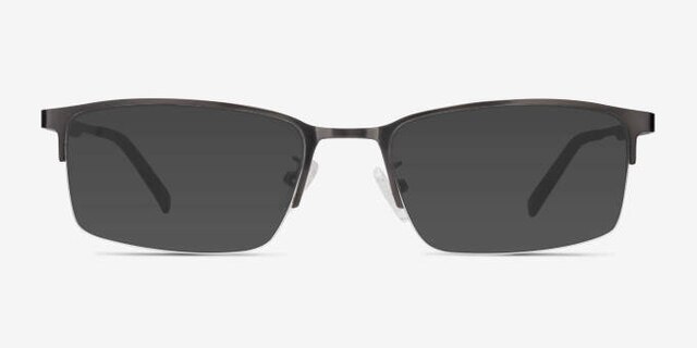 Bezel Dark Charcoal MetalEyeglass Frames from EyeBuyDirect, with Tinted Lenses