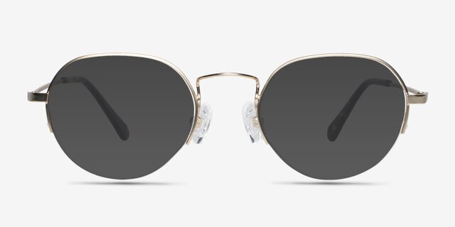 Kalpana Golden MetalEyeglass Frames from EyeBuyDirect, with Tinted Lenses