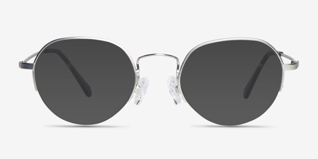 Kalpana Silver MetalEyeglass Frames from EyeBuyDirect, with Tinted Lenses