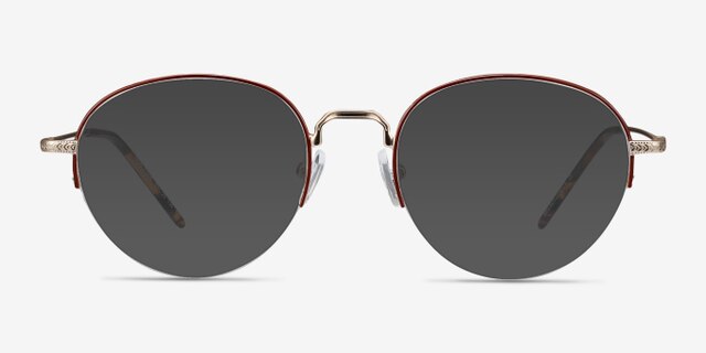 Noblesse Red MetalEyeglass Frames from EyeBuyDirect, with Tinted Lenses