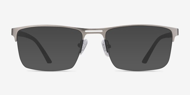Cavalier Gunmetal MetalEyeglass Frames from EyeBuyDirect, with Tinted Lenses