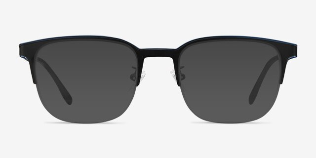 Fathom Blue Black MetalEyeglass Frames from EyeBuyDirect, with Tinted Lenses