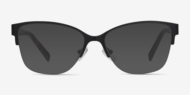 Feline Black Acetate-metalEyeglass Frames from EyeBuyDirect, with Tinted Lenses