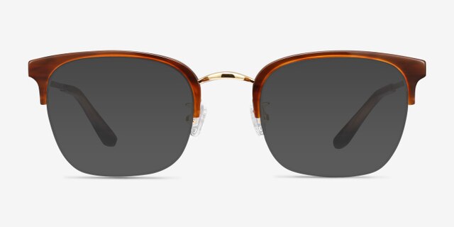 Curie Brown Acetate-metalEyeglass Frames from EyeBuyDirect, with Tinted Lenses