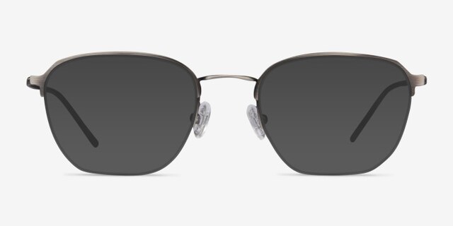 Enya Gunmetal MetalEyeglass Frames from EyeBuyDirect, with Tinted Lenses