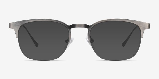 Hemisphere Gunmetal MetalEyeglass Frames from EyeBuyDirect, with Tinted Lenses
