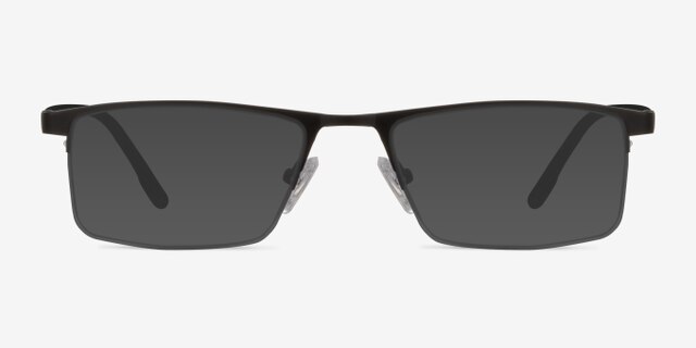 Singapore Matte Black MetalEyeglass Frames from EyeBuyDirect, with Tinted Lenses