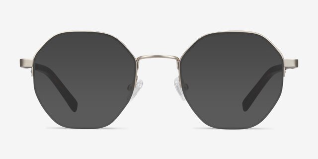 Cowen Silver MetalEyeglass Frames from EyeBuyDirect, with Tinted Lenses