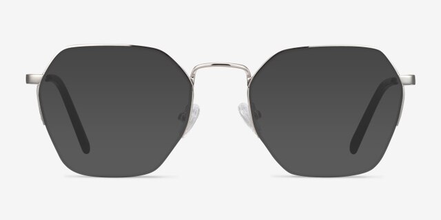 Cruz Silver MetalEyeglass Frames from EyeBuyDirect, with Tinted Lenses