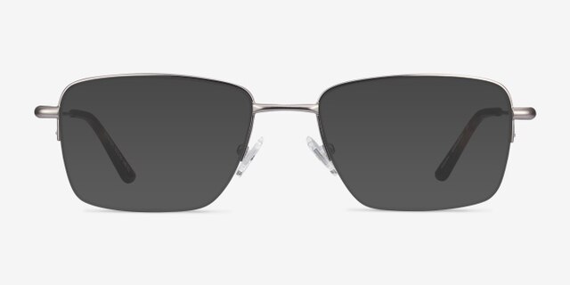 Dominic Gunmetal MetalEyeglass Frames from EyeBuyDirect, with Tinted Lenses