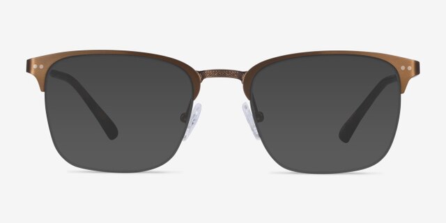 Quinton Bronze MetalEyeglass Frames from EyeBuyDirect, with Tinted Lenses